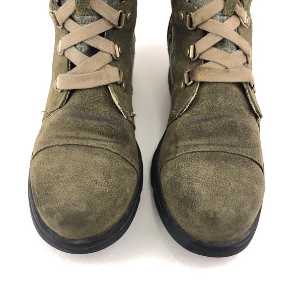 Sorel Major Carly Olive Leather Mid-Calf Moto Boots - Picture 12 of 12